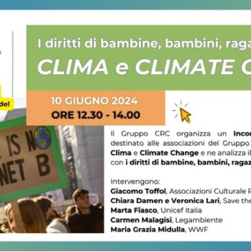 Dal Chair Diritti dei minori C. A. Mauceri – Incontro con le associazioni del Gruppo CRC  sui cambiamenti climatici e i diritti dei minori