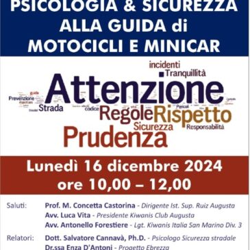 KC Augusta – Psicologia e sicurezza nella guida di motocicli e minicar