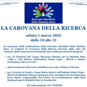 Dal Chair Giornata Mondiale delle Malattie Rare Marco Orefice – Partecipazione alla Carovana della ricerca della Fondazione  A.R.M.R.