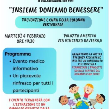 KC Erice – “Insieme doniamo benessere” – evento medico informativo con raccolta fondi per i service