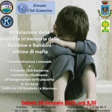 KC Kamarina – Intitolazione di una piazzetta ai bambini vittime della mafia