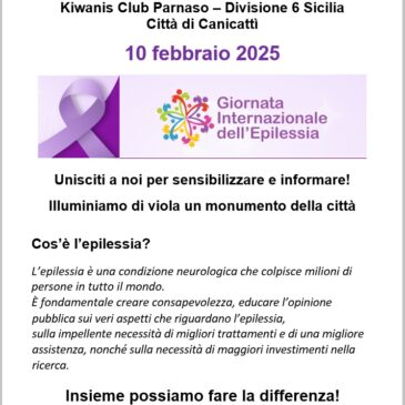 KC Parnaso – Il Teatro Sociale di Canicattì illuminato di viola nella Giornata Internazionale dell’Epilessia